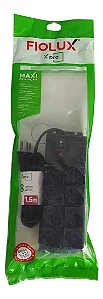 Filtro de Linha x Pro 8 Tomadas 10A 1,5m Preto - FIOLUX