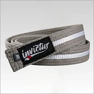 Faixa Infantil Cinza Com Listra Branca Jiu Jitsu - Invictus