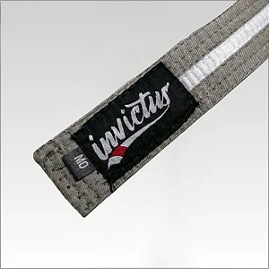 Faixa Cinza com Listra Branca Jiu Jitsu - Invictus