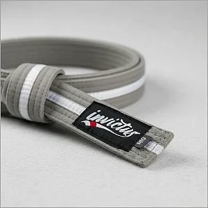 Faixa Cinza com Listra Branca Jiu Jitsu - Invictus