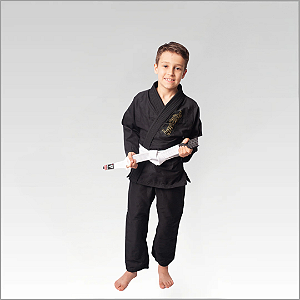 Kimono Infantil de Jiu Jitsu Preto - Adequado para campeonato