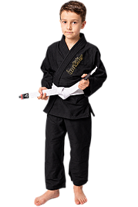 Kimono Infantil de Jiu Jitsu Preto - Adequado para campeonato