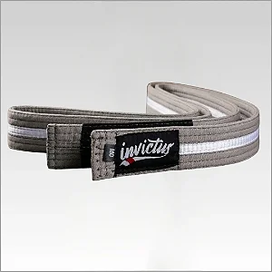 Faixa Infantil Cinza Com Listra Branca Jiu Jitsu - Invictus