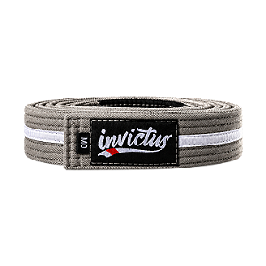 Faixa Infantil Cinza Com Listra Branca Jiu Jitsu - Invictus