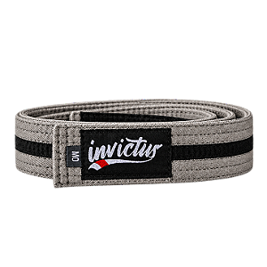 Faixa Infantil Cinza com Listra Preta Jiu Jitsu - Invictus