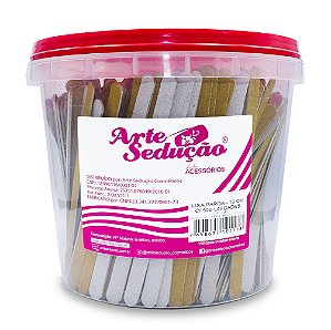 Kit Lixa para Unhas Parda 13 cm Pote Manicure - 500 Unidades