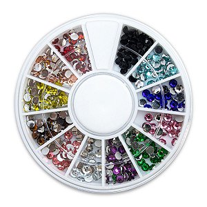 Disco Strass Pedrarias 3 mm Decoração de Unhas Multicolor