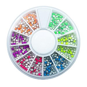 Disco Strass Pedrarias Decoração de Unhas Domes Chapinha 2mm