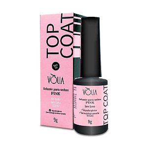 Top Coat Pink Vòlia Selante para Unhas Alto Brilho 9g