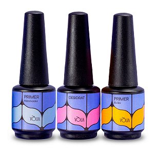 Kit Vòlia Desidrat + Primer sem Ácido + Primer Ácido Unhas