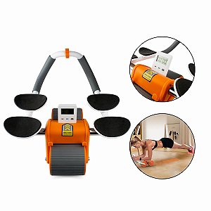 Rolo Roda Abdominal 2 Apoios Emborrachados Prancha Exercício Academia Temporizador Mini Tapete