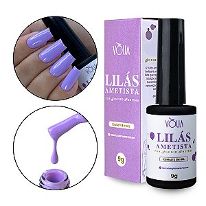 Esmalte em Gel Led Uv Lilás Ametista Textura Fina Alongamento Unhas Gel Fibra Decoração Nail Art Fácil Aplicação 9g Vòlia