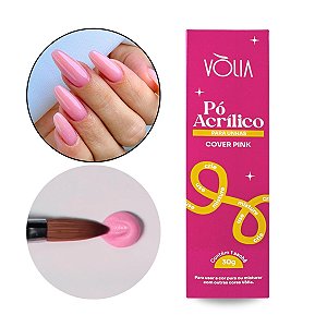 Pó Acrílico Cover Pink Alongamento Unha Decoração Nail Art Manicure Design 30g Vòlia