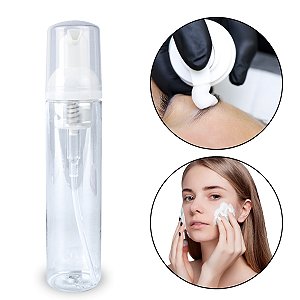 Frasco Válvula Pump Transparente 100ml Cílios Limpeza Pele Rosto Espuma Skin Care Remoção de Maquiagem Cílios Micropigmentação
