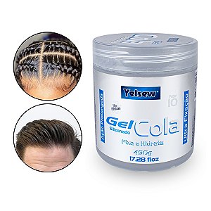 Gel Cola Siliconado Incolor Ultra Fixação Transparente Cabelo Penteado Definição Prolongada Hidratação Antifrizz 490g Yelsew