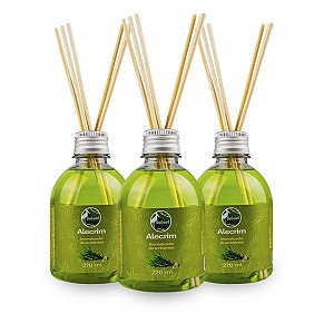 Kit 3 Aromatizador de Ambientes Alecrim Refrescante Varetas Fragrância Suave Frescor Bem-Estar 270ml, Pantanal Aromas