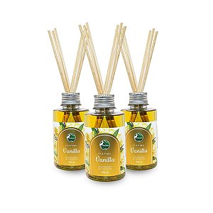 Kit 3 Aromatizador Ambiente Difusor Linha Inspire Vanilla Baunilha Fragrância Relaxante Energizante Casa Escritório 200ml, Pantanal Aromas