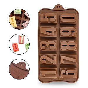 Forma de Silicone Números 0 a 9 Confeitaria Cozinha Gelo Gelatina Artesanato Molde Flexível Multiuso