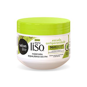Máscara Hidratação Tratamento Meu Liso Escudo Antiporosidade Cabelos Brilho Intenso Definição Maciez Maçã Verde 300g Salon Line