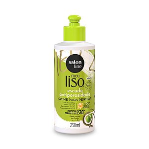 Creme Para Pentear Meu Liso Proteção Térmica Escudo Antiporosidade Definição Cabelo Hidratação Brilho Intenso Maçã Verde 250ml Salon Line