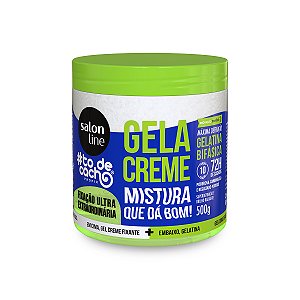 Gelatina Bifásica Creme Gelatina Fixante Tratamento GelaCreme Cachos Cabelos Antifrizz 500g, Salon Line