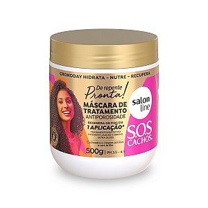 Máscara Cronograma Capilar Ultra Gloss Tratamento Cachos Definição Antifrizz Brilho Intenso Hidratação Nutrição 500g Salon Line