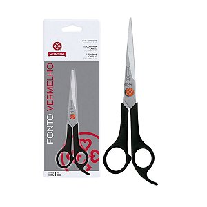 Tesoura Para Cabelo Ponto Vermelho 7 Polegadas Fio Laser 663-7 Aço Inoxidável Profissional, Mundial