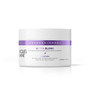 Máscara Matizadora Ultra Blond Hidratação Cabelos Loiros Proteção Luminosidade Tratamento Neutraliza Tons Amarelos Brilho Natural 240g Jacques Janine