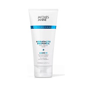Creme Leave-In Hidratação Profunda Definição Prolongada Restauração Fios Proteção Térmica Cabelos Alinhados 200ml Jacques Janine