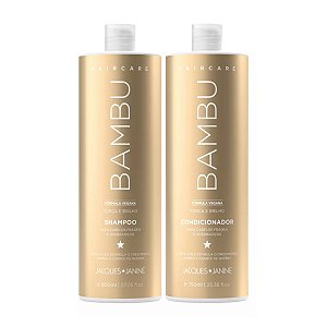 Kit Shampoo Limpeza Suave 800ml + Condicionador Hidratação Finalização 750ml Bambu Jacques Janine