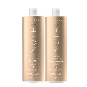 Kit Shampoo Limpeza Nutritiva 800ml + Condicionador Hidratante Finalizador 750ml Nutri Cabelos Saudáveis Jacques Janine