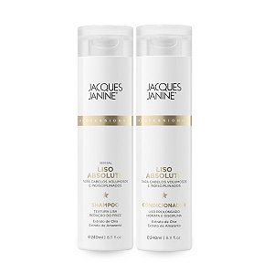 Kit Liso Absoluto Shampoo Limpeza Profunda 240ml + Condicionador Hidratante Finalização Antifrizz 240ml, Jacques Janine