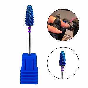 Broca M-Blue Flame P Tungstênio Manicure Unhas Gel Fibra Vidro Porcelana Alongamento Manicure