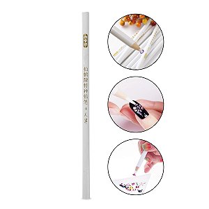 Lápis de Cera Pega Strass Pedraria Meia Pérola Aplique Unhas Decoradas Alongamento Gel Nail Art Branco