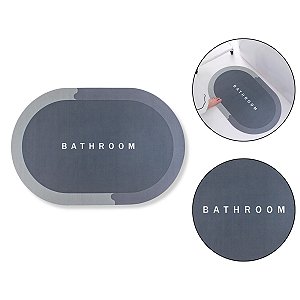 Tapete Redondo Azul Bathroom Emborrachado Segurança Antiderrapante Banho Banheiro Box Casa Design Decoração Ambientes