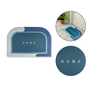 Tapete Reto Modelo Home Azul Casa Porta Entrada Apartamento Antiderrapante Emborrachado Design Moderno Ambientes