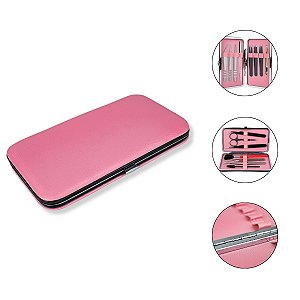 Estojo Case Porta Pinças Cortador Alicate Tesoura Cílios Sobrancelha Organizador Profissional Rosa Design Moderno