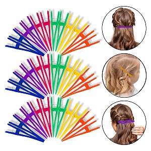 Kit 36 Prendedor Cabelo Presilha Bico de Pato Colorido Cabeleireira Salão Corte Escova Profissional