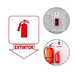 Placa Extintor de Incêndio Sinalizadora Plástico Vinil Sinal