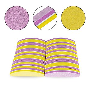 Kit 20 Mini Lixa Bumerangue Gramatura 100/180 Unhas de Gel