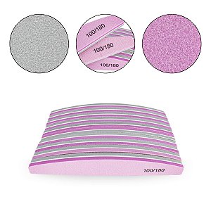 Kit 10 Lixa Bumerangue Buffer 100/180 Polidora Unhas de Gel