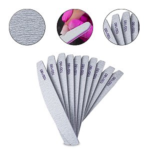 Kit 10 Lixa Lavável 100/180 Reutilizável Unhas de Gel Fibra