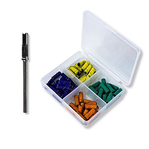 Kit 60 Lixas Refis 80# 120# 180# 240# + Broca + Caixa Unhas
