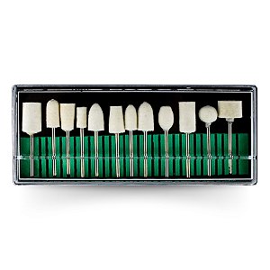 Kit 12 Brocas Feltro Polimento Brilho Unha de Gel Acrílico