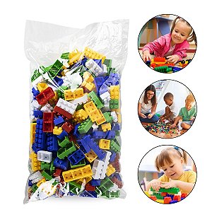 500 Peças Bloco de Montar Colorido Infantil Didático Criança