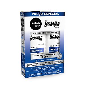 Kit Shampoo 300ml + Condicionador 200ml SOS Bomba Salon Line