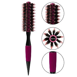 Escova Cabelo Térmica Redonda Cerdas Duplas 16mm Rosa