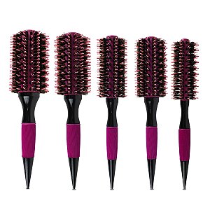 Kit 5 Escova de Cabelo Térmicas Cerdas Duplas Profissional