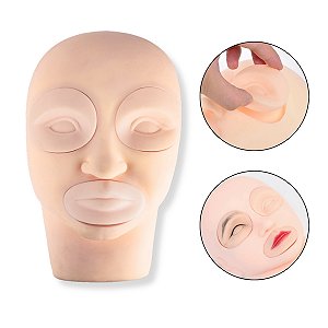 Cabeça Emborrachada Olhos Boca Removível Treino Make Cílios