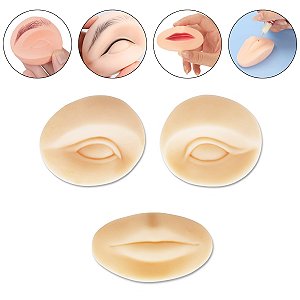 Kit Molde Silicone Olhos e Boca Treino Micropigmentação Make